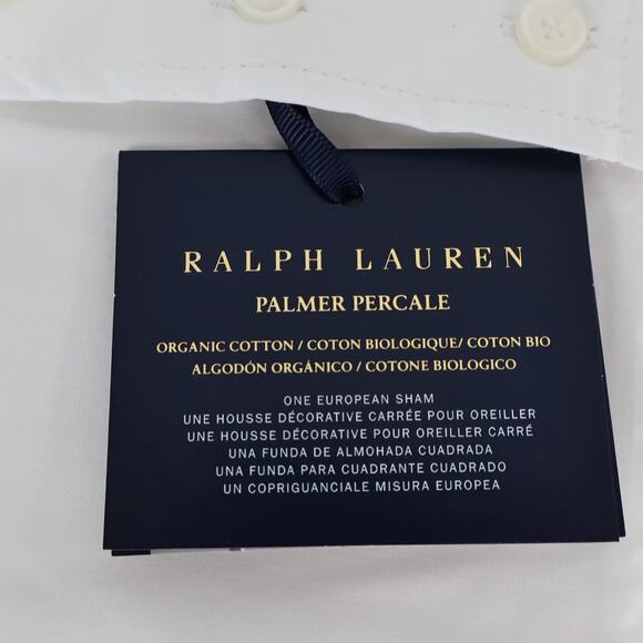 Ralph Lauren Organic Cotton Percale Palmer Sham Loft Gray Euro Sham NWT - Picture 2 of 4